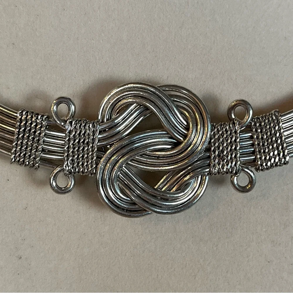 Silver Celtic Knot Choker Necklace - Picture 3 of 7